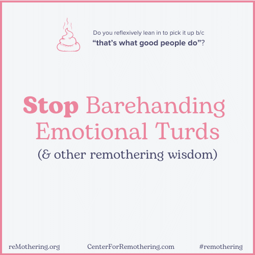Stop Barehanding emotional turds (and other remothering wisdom)