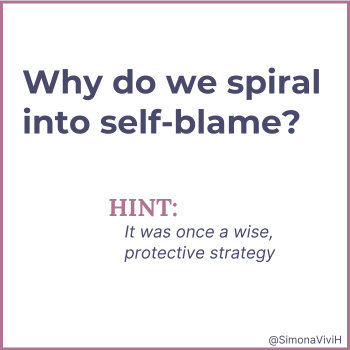 Why do we spiral into self-blame and regret?

Hint:  it was once a wise, protective strategy.  Adaptive then, but it comes at a cost.

Here's why, and what we can do